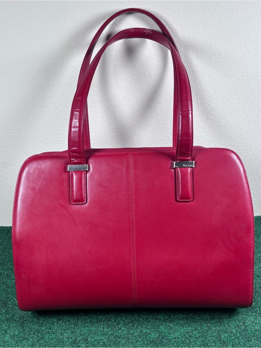 Knomo Cholet Red Leather Laptop Bag 15 X 11 X 2.5